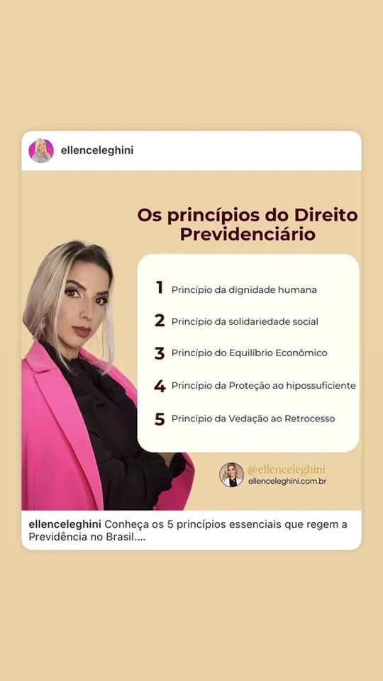 Destaque de Ellen Celeghini sobre princípios do Direito Previdenciário