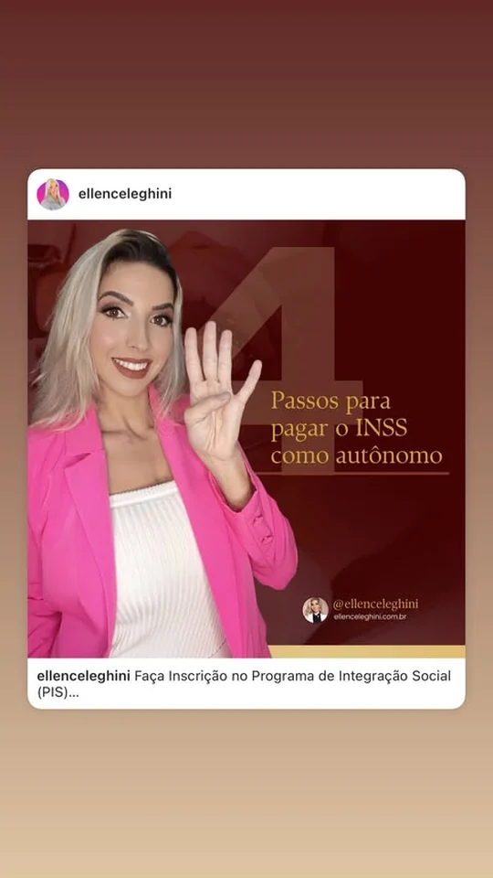 Destaque de Ellen Celeghini sobre contribuição autônoma ao INSS